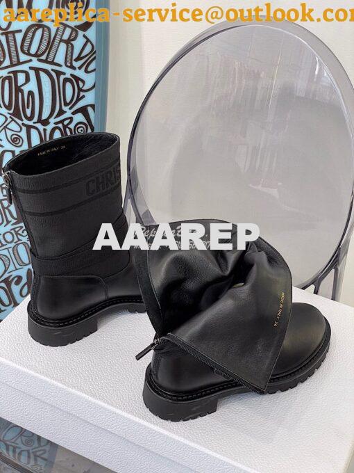 Replica Dior D-Major Ankle Boot Black Technical Fabric and Black Calfs 6
