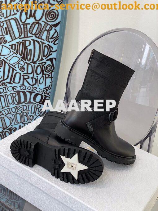 Replica Dior D-Major Ankle Boot Black Technical Fabric and Black Calfs 7