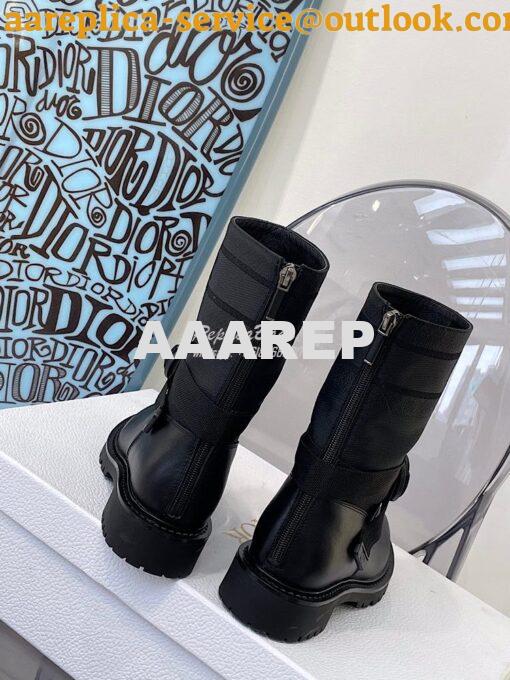 Replica Dior D-Major Ankle Boot Black Technical Fabric and Black Calfs 8