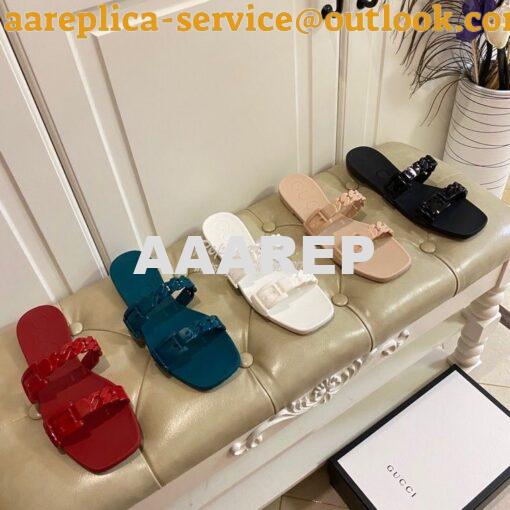 Replica Gucci Women's Rubber Slide Sandal 624731