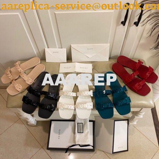Replica Gucci Women's Rubber Slide Sandal 624731 2