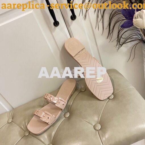 Replica Gucci Women's Rubber Slide Sandal 624731 6