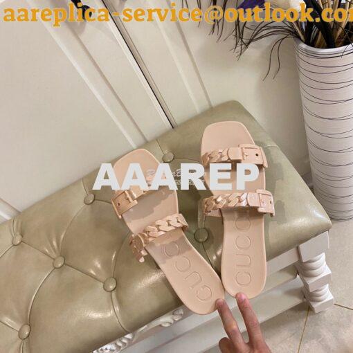 Replica Gucci Women's Rubber Slide Sandal 624731 7