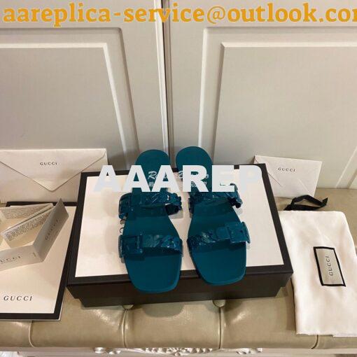 Replica Gucci Women's Rubber Slide Sandal 624731 8