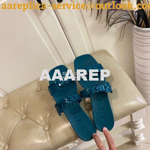 Replica Gucci Women's Rubber Slide Sandal 624731 10
