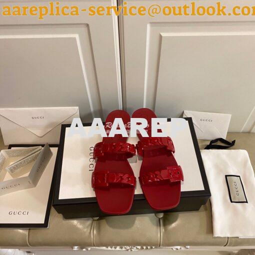 Replica Gucci Women's Rubber Slide Sandal 624731 11