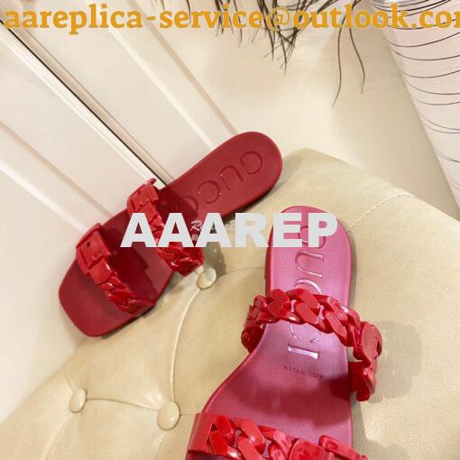 Replica Gucci Women's Rubber Slide Sandal 624731 13