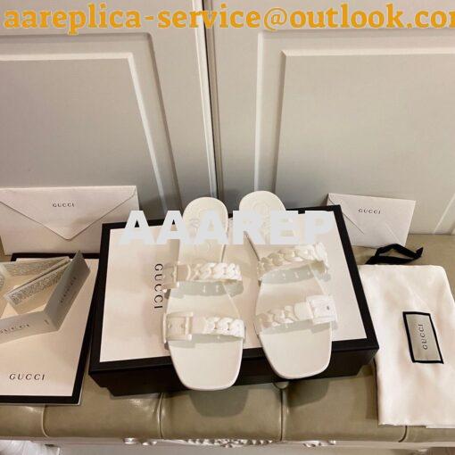 Replica Gucci Women's Rubber Slide Sandal 624731 18