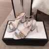 Replica Gucci Leather Mid-Heel Sandal 453379 Pastel Color 17
