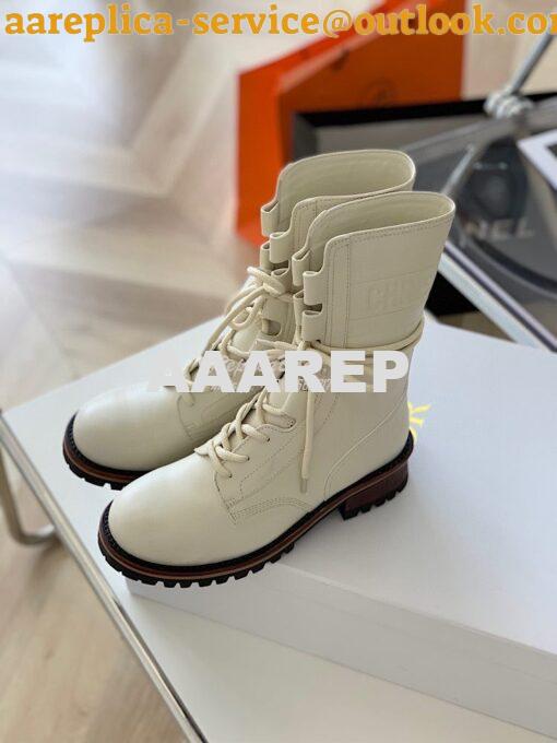 Replica Dior Quest Boots in Calfskin Leather KDI668 White 2