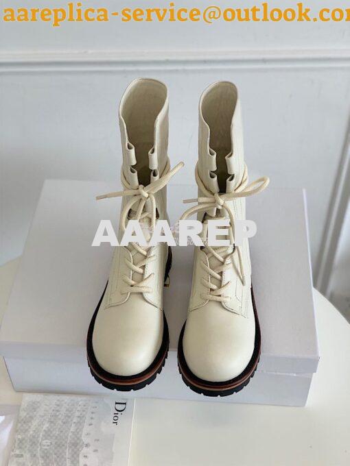 Replica Dior Quest Boots in Calfskin Leather KDI668 White 3