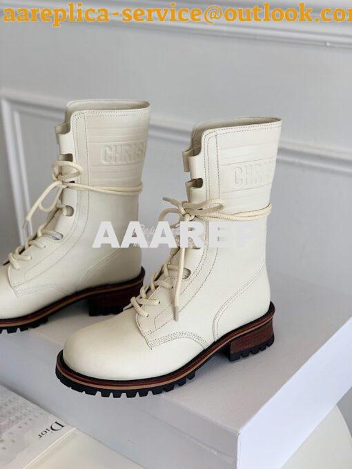 Replica Dior Quest Boots in Calfskin Leather KDI668 White 4