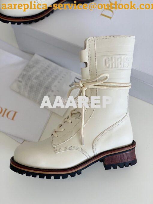 Replica Dior Quest Boots in Calfskin Leather KDI668 White 5