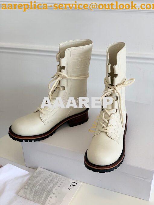 Replica Dior Quest Boots in Calfskin Leather KDI668 White 6