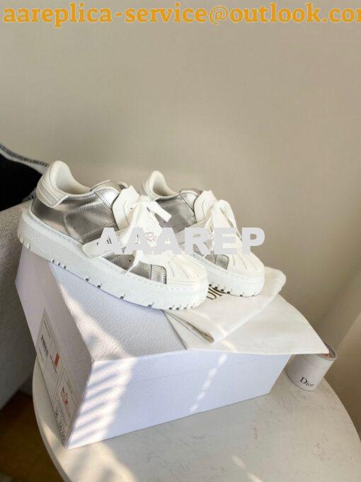 Replica DiorID Sneaker White Rubber and Calfskin KCK278 with Metalli 4