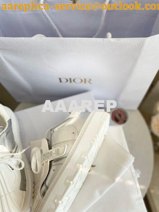 Replica DiorID Sneaker White Rubber and Calfskin KCK278 with Metalli 5