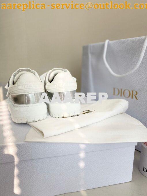 Replica DiorID Sneaker White Rubber and Calfskin KCK278 with Metalli 6