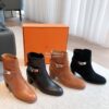 Replica Hermes Frenchie 50 Ankle Boot in Heritage calfskin H222092Z Br 11