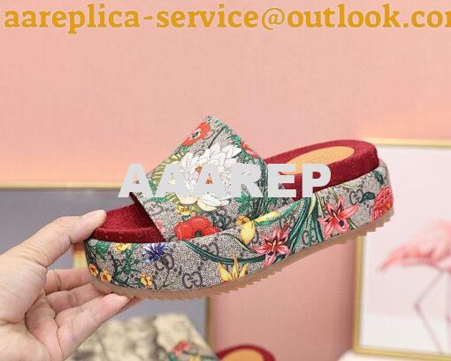 Replica Gucci Women's Original GG Slide Sandal 573018 Beige Blossom 6