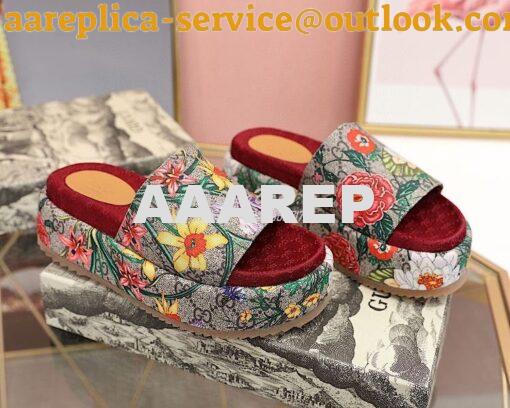 Replica Gucci Women's Original GG Slide Sandal 573018 Beige Blossom 7