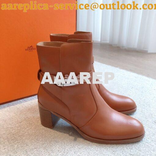 Replica Hermes Frenchie 50 Ankle Boot in Heritage calfskin H222092Z Br