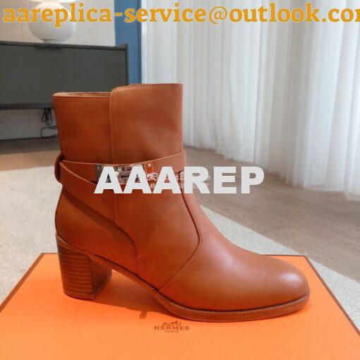Replica Hermes Frenchie 50 Ankle Boot in Heritage calfskin H222092Z Br 3