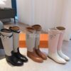 Replica Hermes Jumping Boot in Box calfskin and Printed H canvas H2310