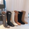 Replica Hermes Jumping Boot in Box calfskin and Printed H canvas H2310 34