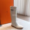 Replica Hermes Jumping Boot in Box calfskin and Printed H canvas H2310 33