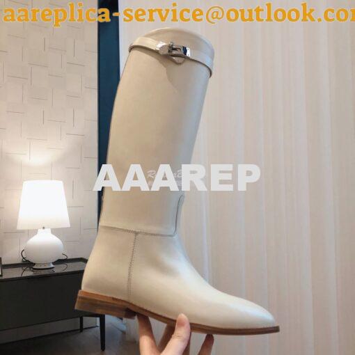 Replica Hermes Jumping Boot in Box calfskin H042138Z White 4