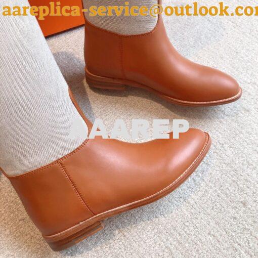 Replica Hermes Jumping Boot in Box calfskin and Printed H canvas H2310 26
