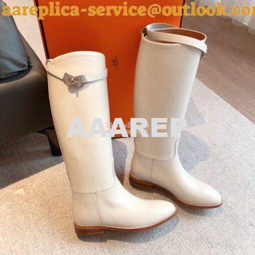 Replica Hermes Jumping Boot in Box calfskin H042138Z White 8