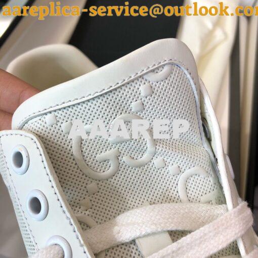 Replica Gucci Men Women's Ace GG Embossed Sneaker 625787 White 6