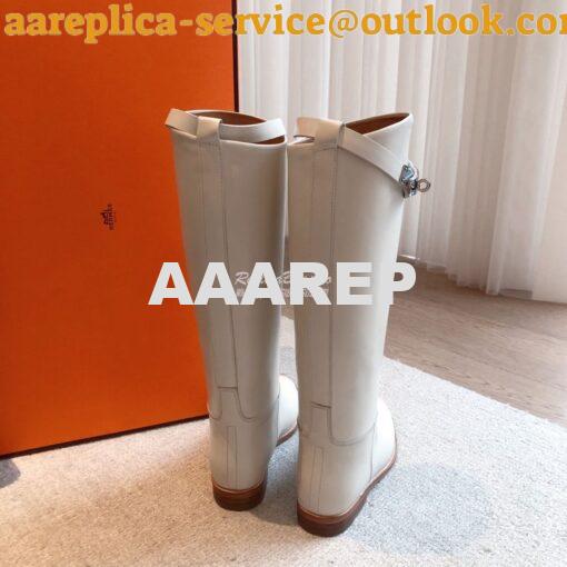 Replica Hermes Jumping Boot in Box calfskin H042138Z White 9