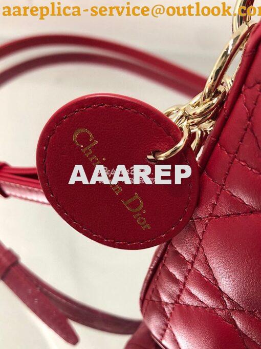 Replica Micro Lady Dior Bag Red Cannage Lambskin S0856 4