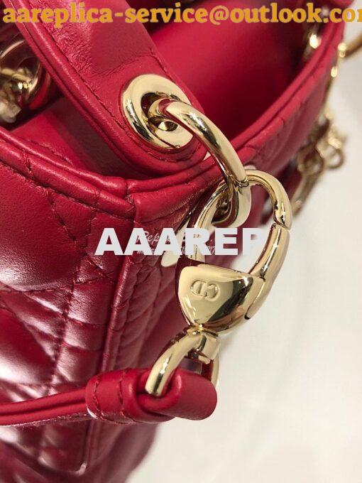 Replica Micro Lady Dior Bag Red Cannage Lambskin S0856 5