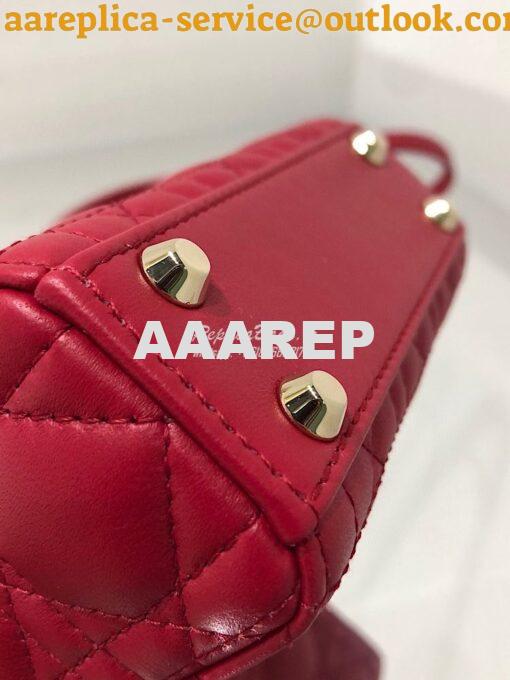 Replica Micro Lady Dior Bag Red Cannage Lambskin S0856 8