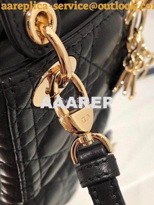 Replica Micro Lady Dior Bag Black Cannage Lambskin S0856 7