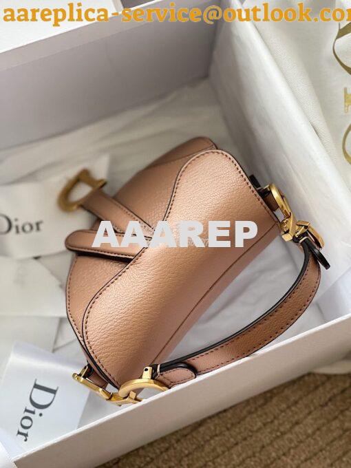 Replica Dior Micro Saddle Bag Rose Des Vents Goatskin S5662 3