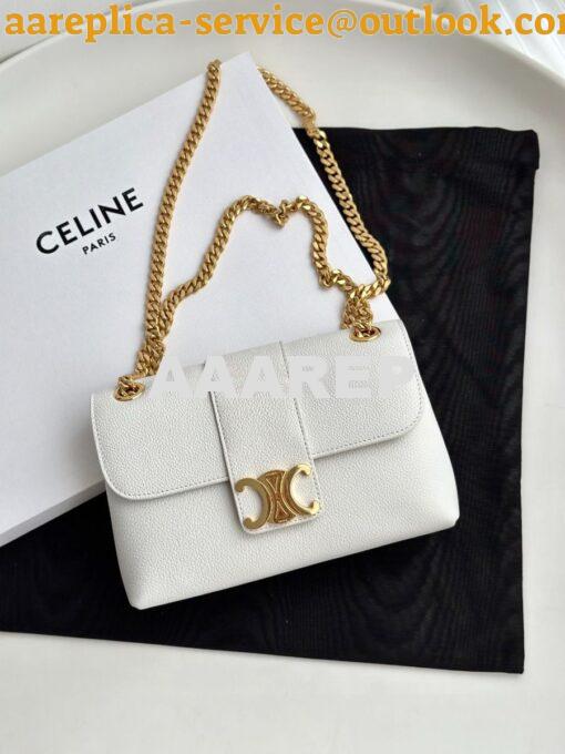 Replica Celine Medium Victoire Bag In Supple Calfskin 115853 White 2