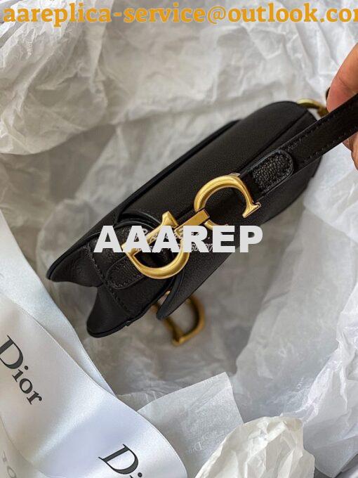 Replica Dior Micro Saddle Bag Black Goatskin S5662 4