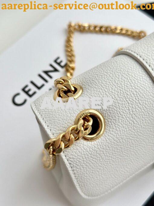 Replica Celine Medium Victoire Bag In Supple Calfskin 115853 White 7