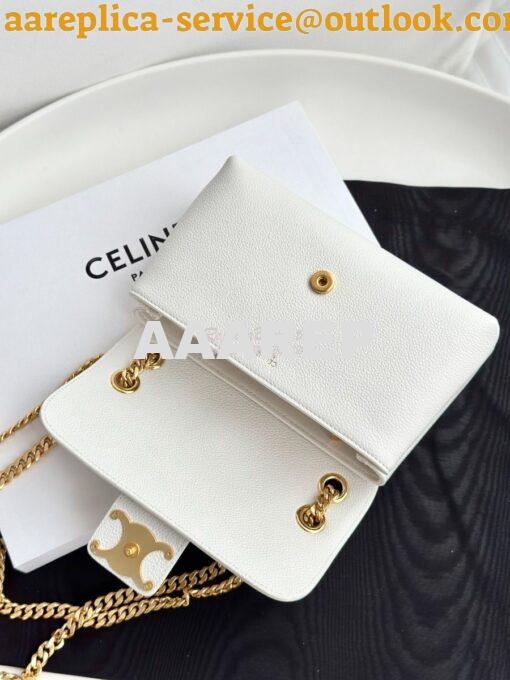 Replica Celine Medium Victoire Bag In Supple Calfskin 115853 White 10