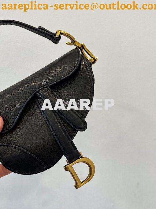 Replica Dior Micro Saddle Bag Black Goatskin S5662 10