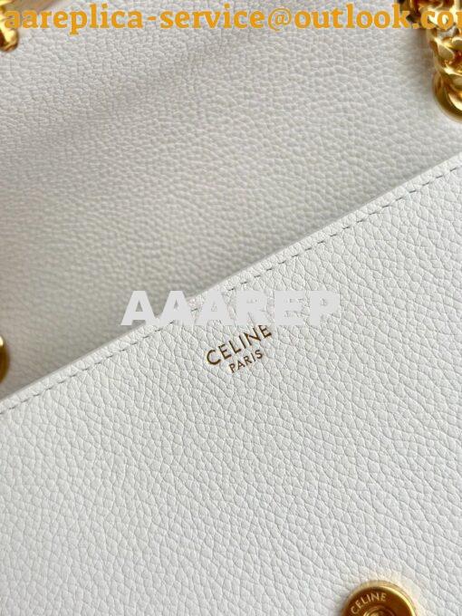 Replica Celine Medium Victoire Bag In Supple Calfskin 115853 White 11