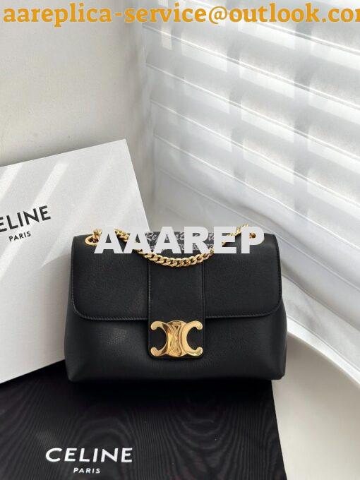Replica Celine Medium Victoire Bag In Supple Calfskin 115853 Black