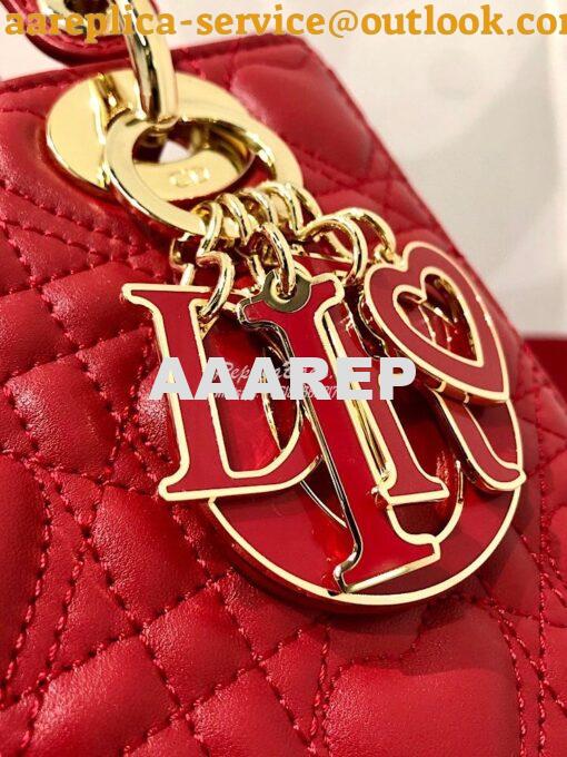 Replica Lady Dior Dioramour My ABCdior Bag Red Cannage Lambskin with H 3