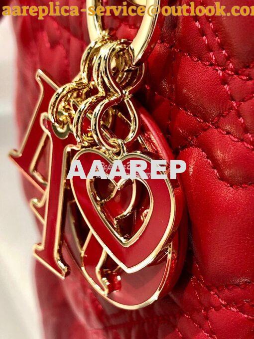 Replica Lady Dior Dioramour My ABCdior Bag Red Cannage Lambskin with H 4