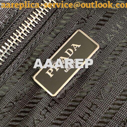 Replica Prada Re-nylon And Saffiano Leather Tote Bag 1BG107 Black 9