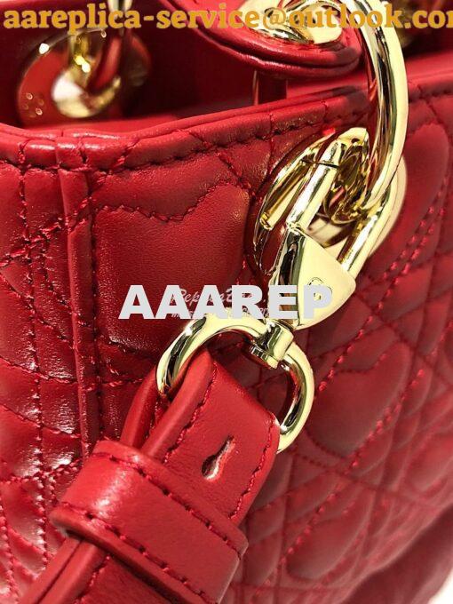 Replica Lady Dior Dioramour My ABCdior Bag Red Cannage Lambskin with H 6